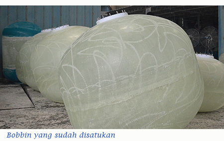 Filter pasir fiberglass yang masih mentah